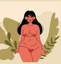 Beautiful Body Positive Woman Curvy Overweight