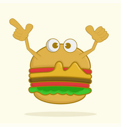 Burger Food Cartoon Cute Mascot Funny Icon