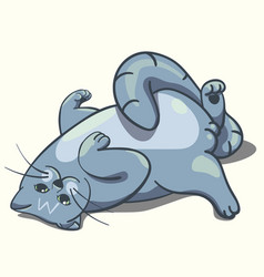 Cute Cartoon Cat On Its Back