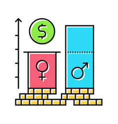 Gender Wage Gap Feminism Woman Color Icon