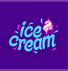 Ice Cream Wordmark Logo Concept Custom Typography