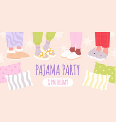 Pajama Party Invitation Banner Cartoon Slippers