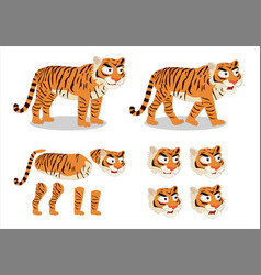 Cartoon Tiger Victor With Different Expansion