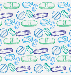 Pills Seamless Pattern On White Background