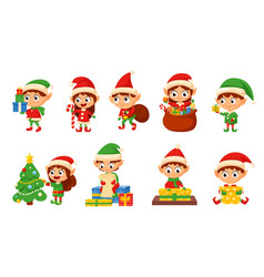 Cartoon Santa Elves Characters Christmas Elf