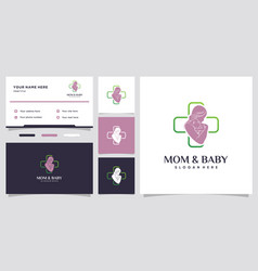 Mom And Baby Logo With Unique Concept