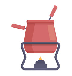 Cooking Fondue Icon Cartoon Cheese Food