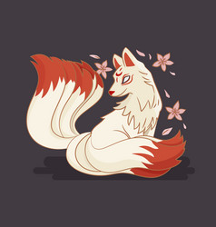 Hand Drawn Flat Design Kitsune