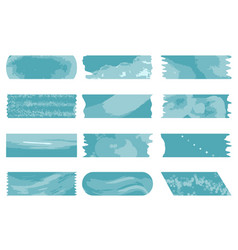 Set Watercolor Masking Washi Tape Isolated