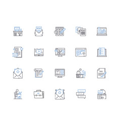 Editing Writing Line Icons Collection Revision