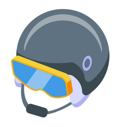 Ski Helmet Icon Isometric Winter Jump