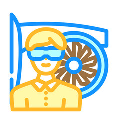 Aircraft Mechanic Repair Worker Color Icon