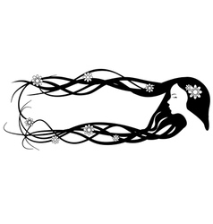 Banner Of Beautiful Woman With Very Long Hair