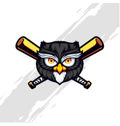 Grey Owl With Baseball Bats Mascot