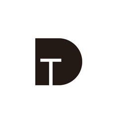 Letter T In D Geometric Symbol Simple Logo