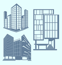 Tall Buildings With Silhouette Collection