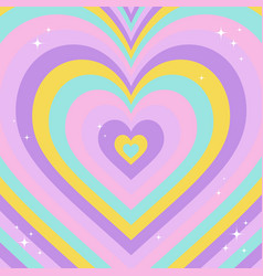 Groovy Heart Background Retro Psychedelic