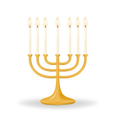 Menorah Featuring Seven Candles On White