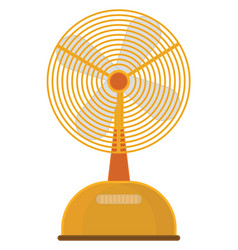 Yellow Table Fan On A White Background