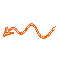 Orange Curved Arrow Grunge Sign