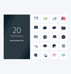 20 Chat Flat Color Icon For Presentation