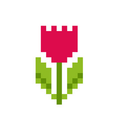 8 Bit Pixel Flower Tulip