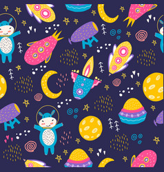 A Seamless Pattern With Space-suited Behemoth