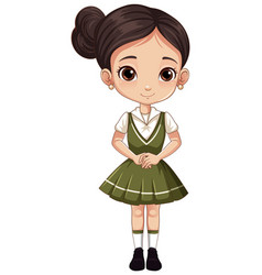 Cute Female Student Cartoon Character