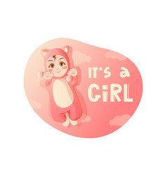 Cute Little Baby With Phrase Its A Girl