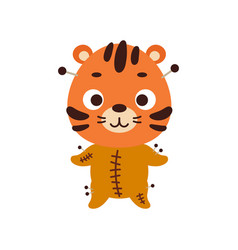 Cute Little Halloween Tiger In A Voodoo Costume