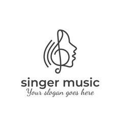 Modern Line Art Logos Of Singer Choir Music