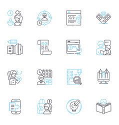 Financial Compliance Linear Icons Set Regulation