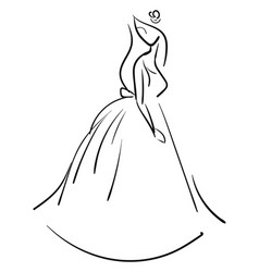 Line Art A Bride Walking Or Color