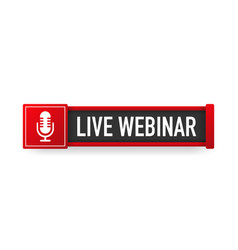 Live Webinar Red Sign Striped Frame Banner