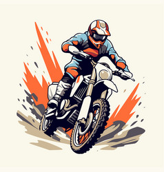 Motocross Rider On A Motorcycle In Action