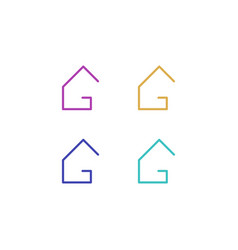 Purple Yellow Blue Cyan Homes Logo Set