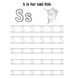 Sailfish Animal Tracing Letter Abc Coloring Page S