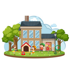 Children Outdoor Playground Scene Isolated