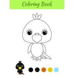 Coloring Book Little Baby Raven Page