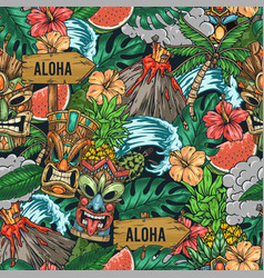 Aloha Party Pattern Seamless Colorful