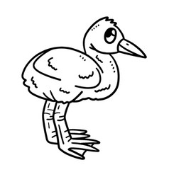 Baby Flamingo Isolated Coloring Page For Kids