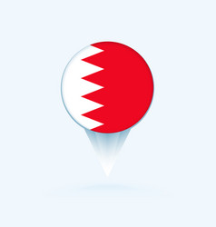 Map Pointer With Flag Of Bahrain