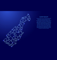 Monaco Map From Blue Pattern From A Grid