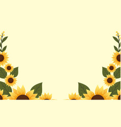 Watercolor Sunflower Border Background