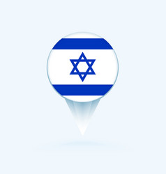 Map Pointer With Flag Of Israel