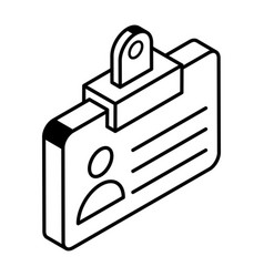 Ready To Use Line Isometric Icon Of Id