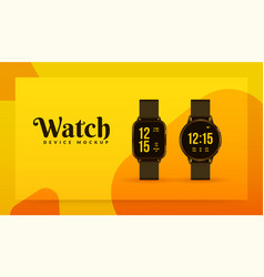 Smart Watch Mockup On Yellow Background Sports