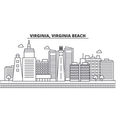 Virginia Beach Architecture Line Skyline