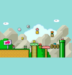 Art Of Super Mario World Classic Video Game Pixel