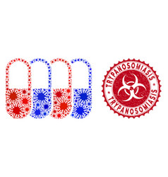 Coronavirus Mosaic Generic Pharma Icon With Grunge